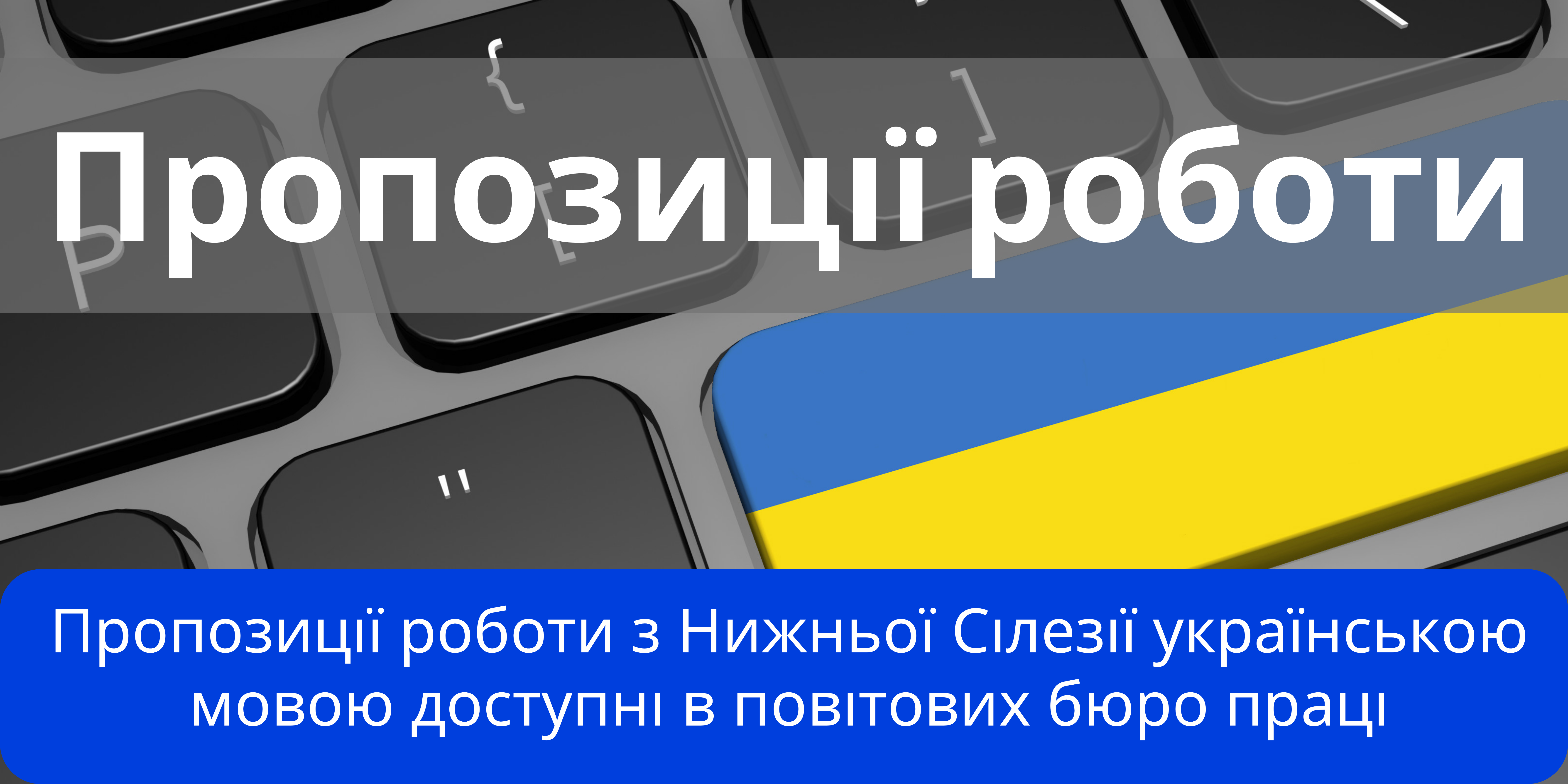 Baner. Oferty pracy, Oferty pracy z Dolnego Śląska w języku ukraińskim dostępne są w powiatowych urzędach pracy