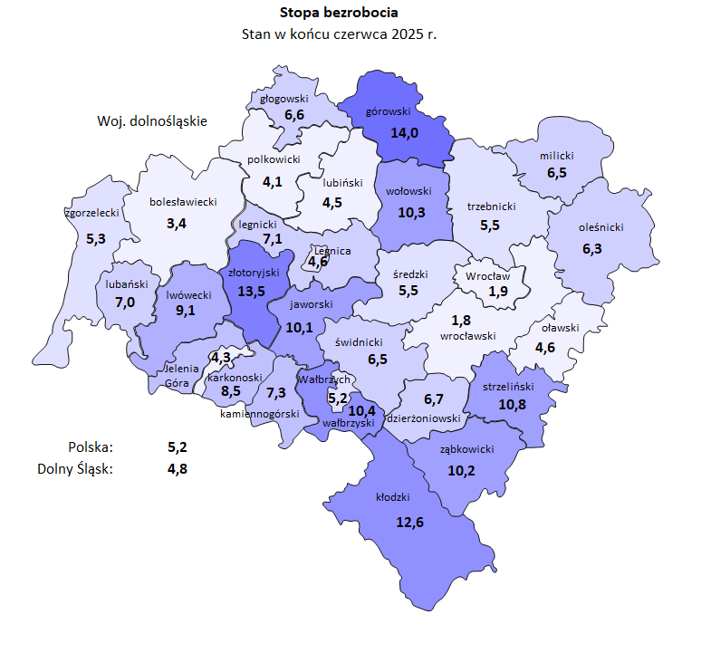 Zdjęcie artykułu Informacja o sytuacji na rynku pracy w woj. Dolnośląskim w Czerwcu 2025 roku.