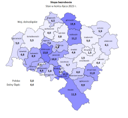 Zdjęcie artykułu Informacja o sytuacji na rynku pracy w woj. Dolnośląskim w Lipcu 2023 roku